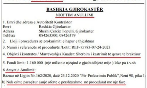 Pas skandalit seksual të Safet Gjicit, bashkia e Gjirokastrës anulon tenderin 14 milionë lekë për tredhjen e qenve