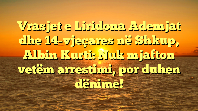 Vrasjet e Liridona Ademjat dhe 14-vjeçares në Shkup, Albin Kurti: Nuk mjafton vetëm arrestimi, por duhen dënime!
